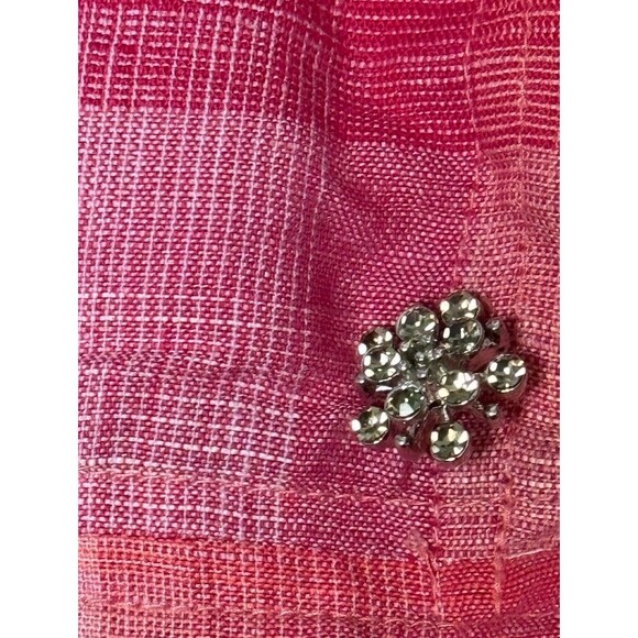 True Meaning Y2K Cropped Blazer Pink Plaid Rhinestone Button Top NWT M 10 Retro - Picture 3 of 10